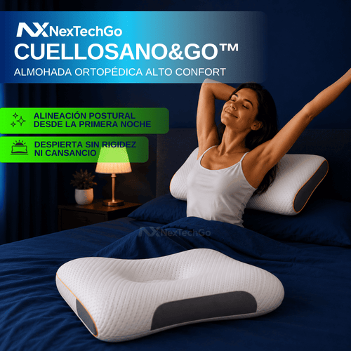 CuelloSano&Go™ - Almohada ortopédica alto confort. El soporte cervical que tu cuello lleva años esperando