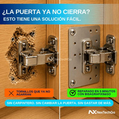 BisagraFix&Go™ - Kit de Reparación de Bisagras x8 + Tornillos de Regalo