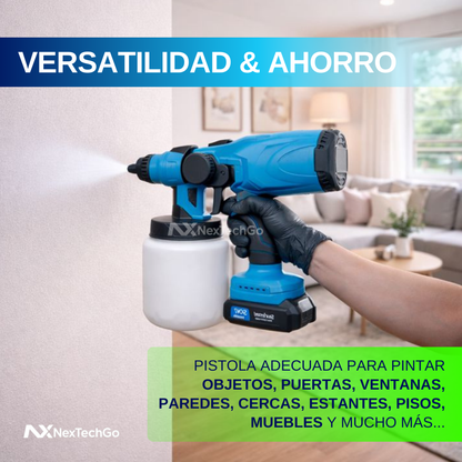 PintaProGo - Pistola de Pintura Inalámbrica Profesional Doble Batería