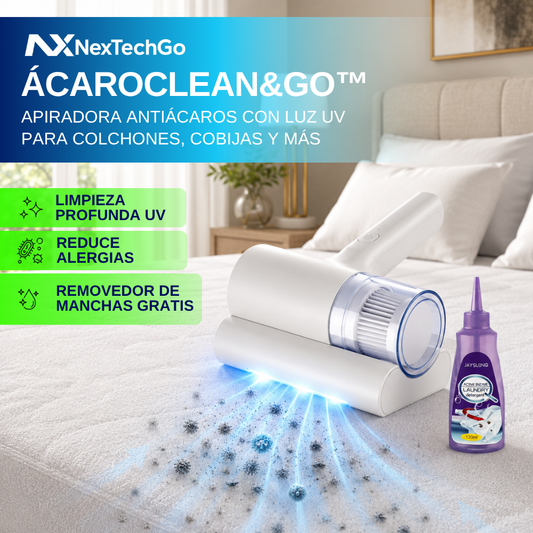ÁcaroClean&Go™ - Apiradora Antiácaros con Luz UV para Colchones y Cobijas