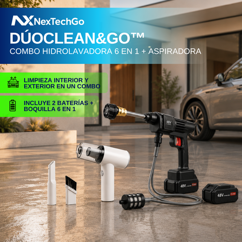 Hidrolavadora portátil inalámbrica 6 en 1 con aspiradora recargable para carro patio hogar, NextechGo Colombia