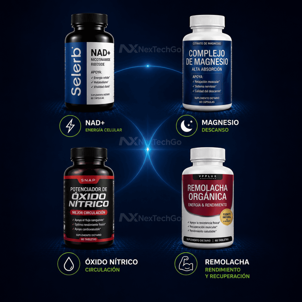 ProtocoloH360&Go™ — 4 suplementos, 1 solo protocolo para el hombre: energía, descanso y rendimiento físico.
